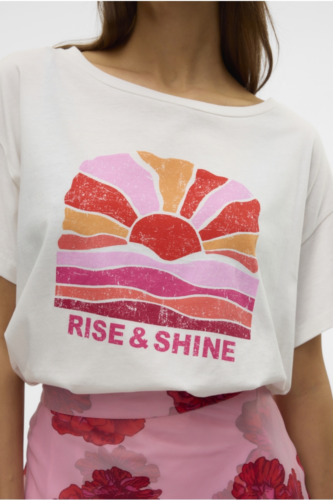 VMDINA S/S BOAT NECK TOP JRS BTQ GA 10329527 Snow White/RISE AND SHINE